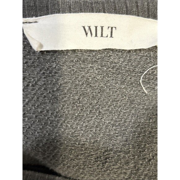 Wilt Women's Long Sleeve Distressed Neckline Pullover Top Grey Size Medium Boho - Picture 14 of 16